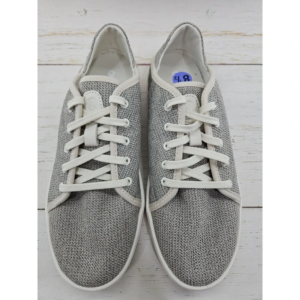 Olukai Pehuea Li Womens 8.5 Casual Gray Taupe Canvas Shoes Beach Sneakers